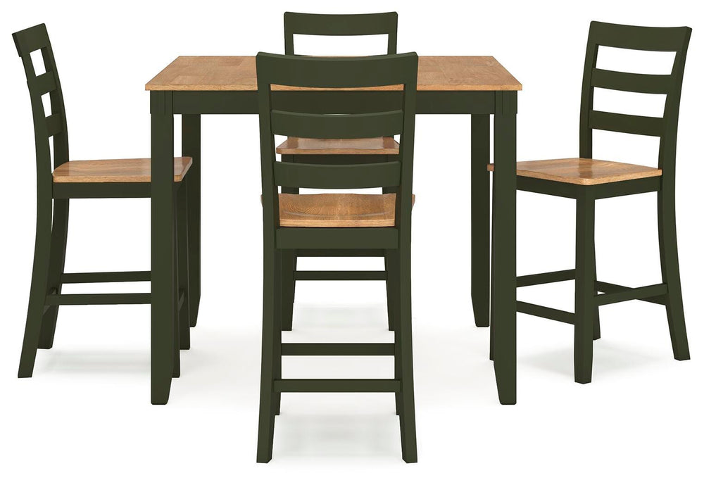 Gesthaven Counter Height Dining Table and 4 Barstools (Set of 5) - Green (3)