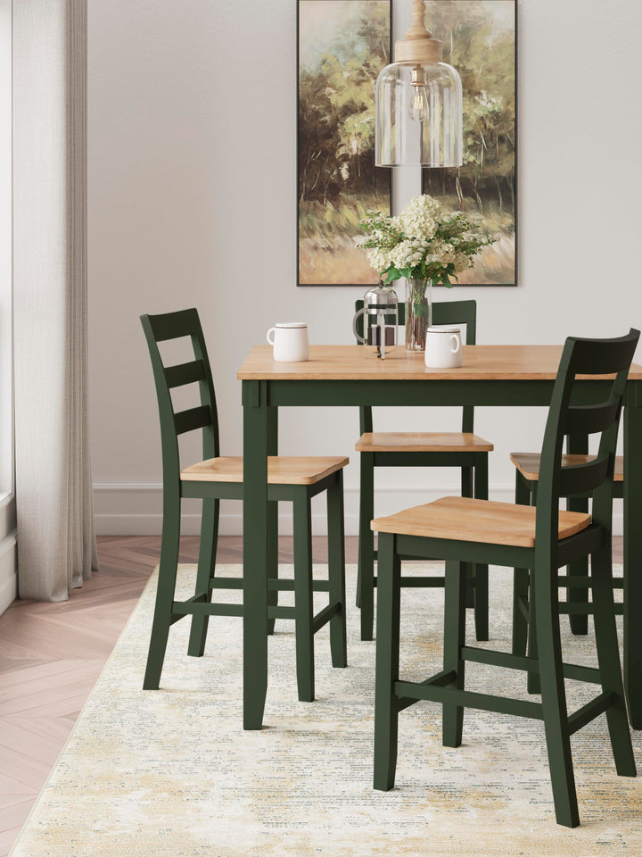 Gesthaven Counter Height Dining Table and 4 Barstools (Set of 5) - Green (6)