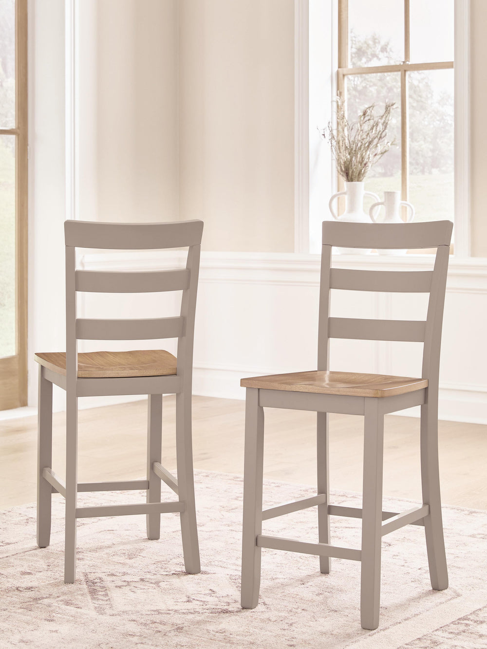 Harperfeld Counter Height Barstool - Natural/Gray (2)