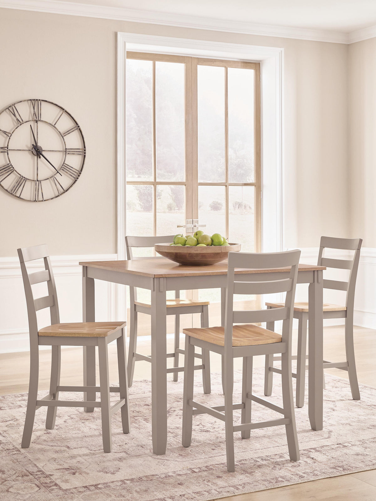 Harperfeld Counter Height Dining Table and 4 Counter Stools - Natural/Gray (2)