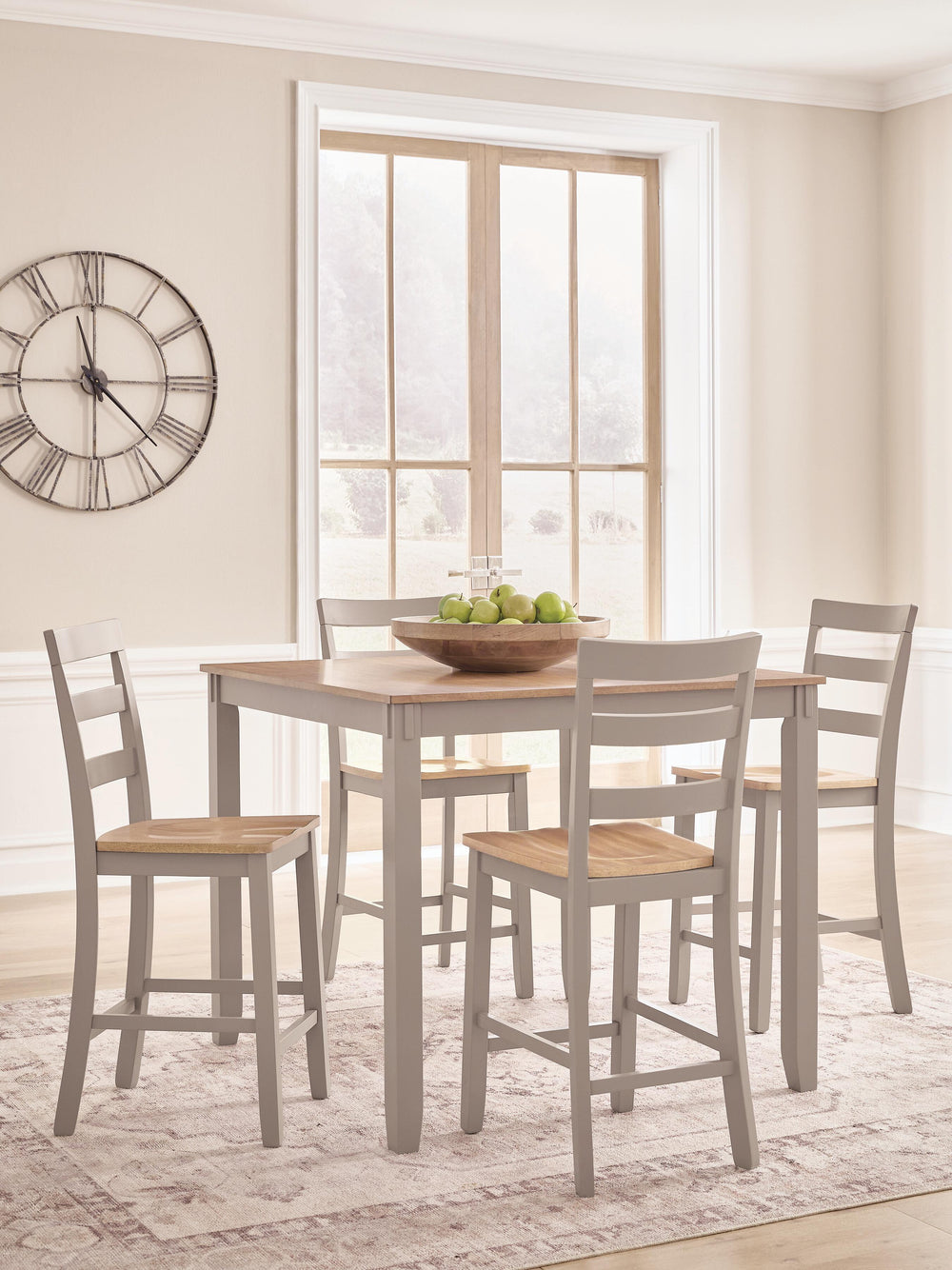 Harperfeld Counter Height Dining Table and 4 Counter Stools - Natural/Gray (2)