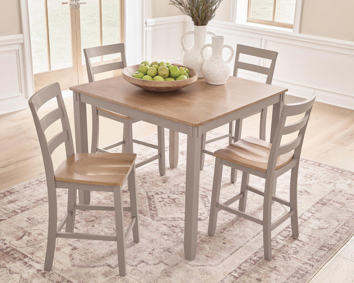 Harperfeld Counter Height Dining Table and 4 Counter Stools - Natural/Gray (3)