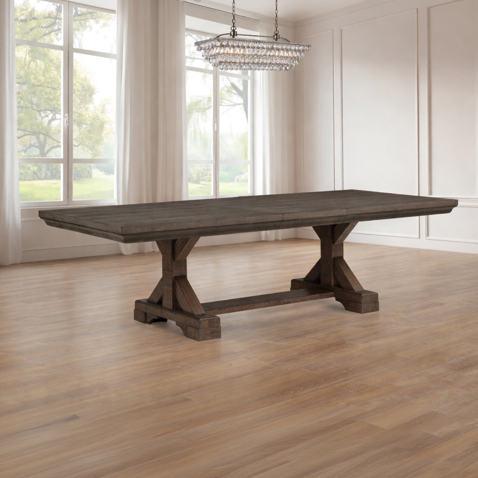 Augusta Rectangle Dining Table-Rustic Brown