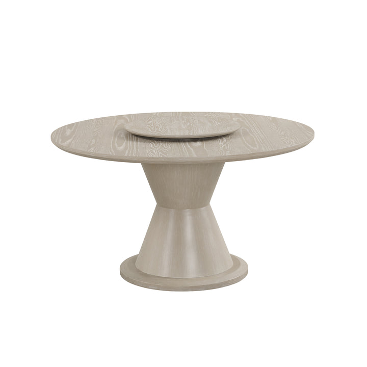 Gwendolyn Round Dining Table Top &amp; Lazy Susan-Cerused Taupe