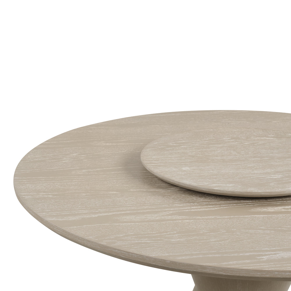 Gwendolyn Round Dining Table Top & Lazy Susan-Cerused Taupe