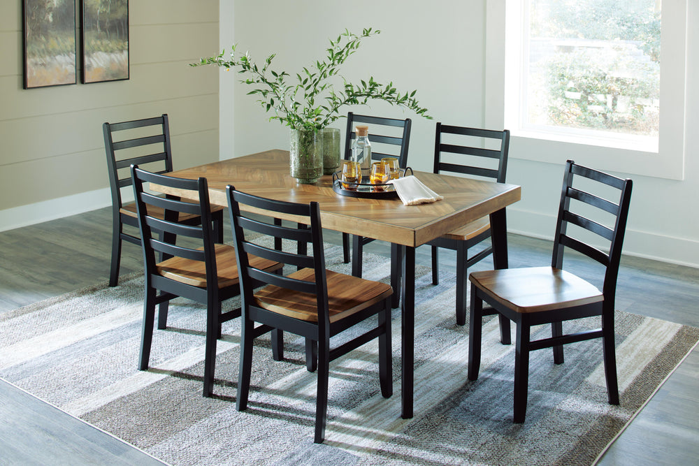 Blondon Dining Table and 6 Chairs (Set of 7) - Dark Brown (9)
