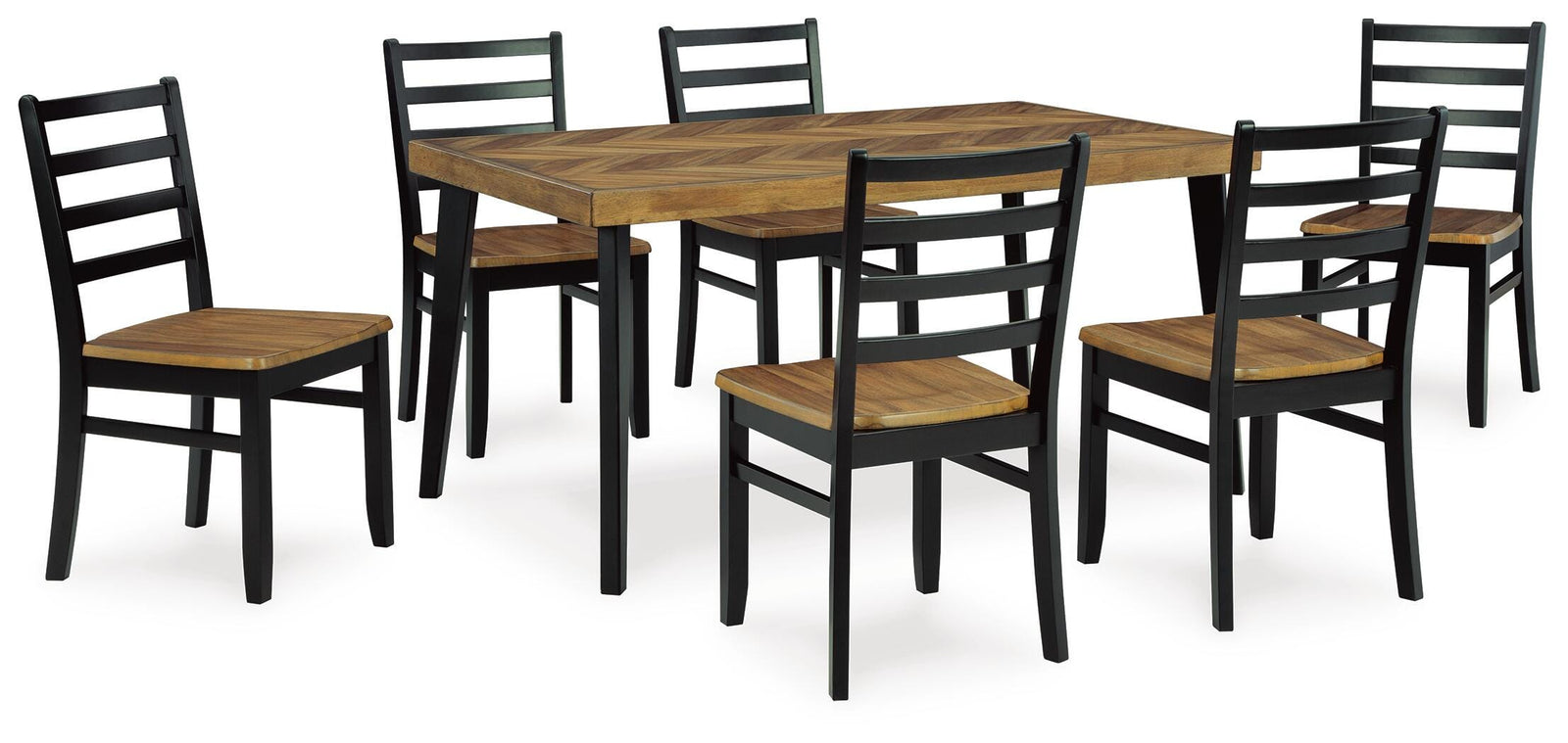 Blondon Dining Table and 6 Chairs (Set of 7) - Dark Brown (1)