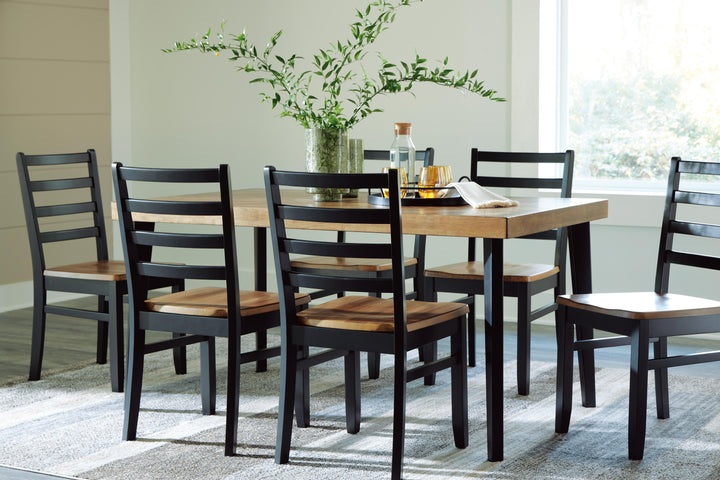 Blondon Dining Table and 6 Chairs (Set of 7) - Dark Brown (10)