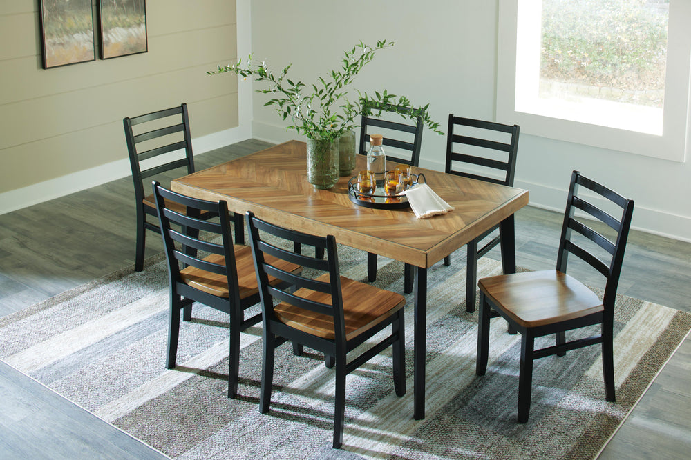 Blondon Dining Table and 6 Chairs (Set of 7) - Dark Brown (11)