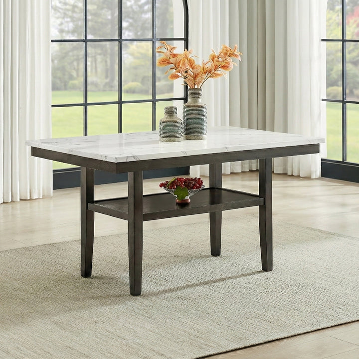 Carissa 60" Rectangle Dining Table W/storage Shelf