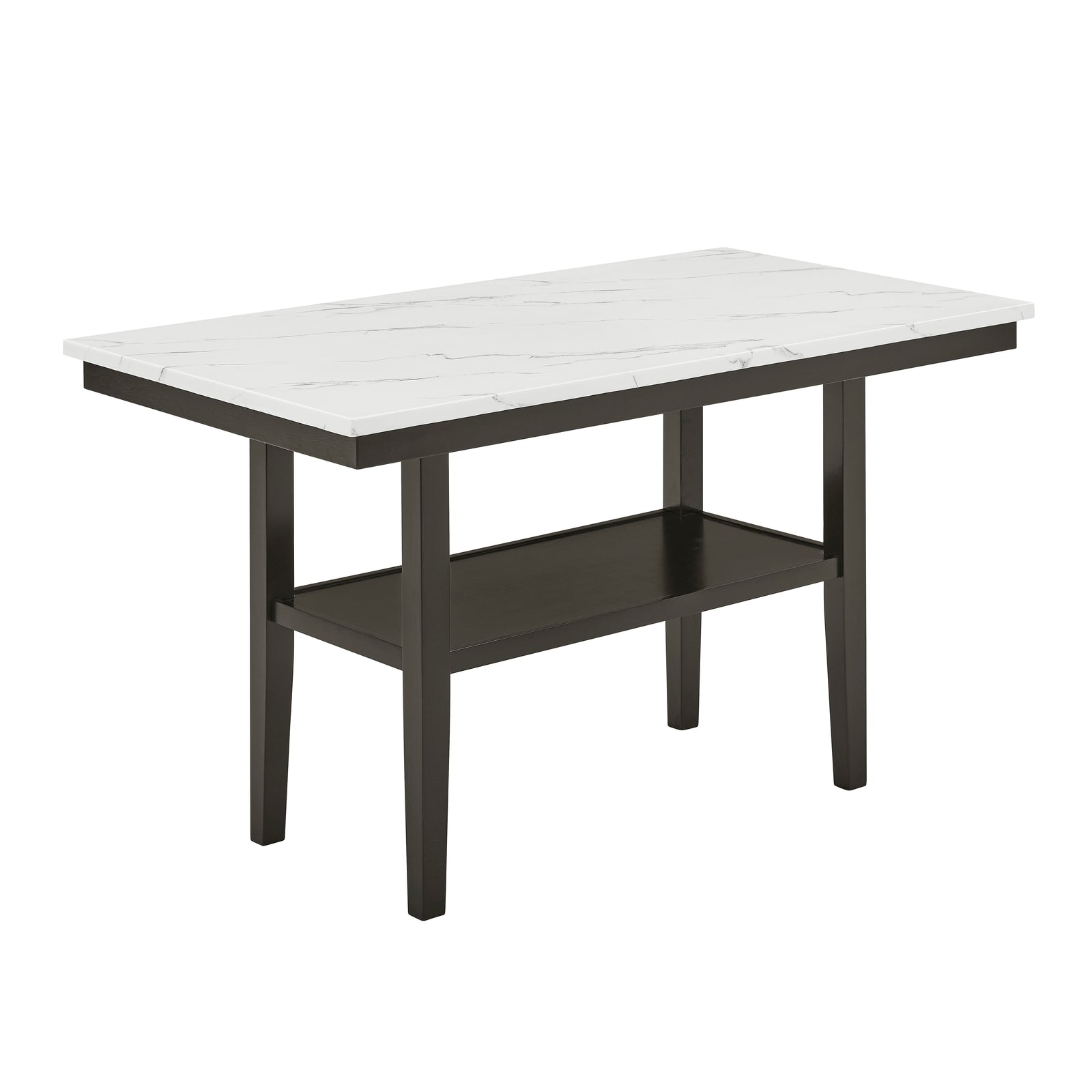Carissa 60" Rectangle Counter Table W/storage Shelf