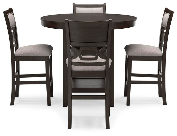 Langwest Counter Height Dining Table and 4 Barstools (Set of 5) - Dark Brown (3)