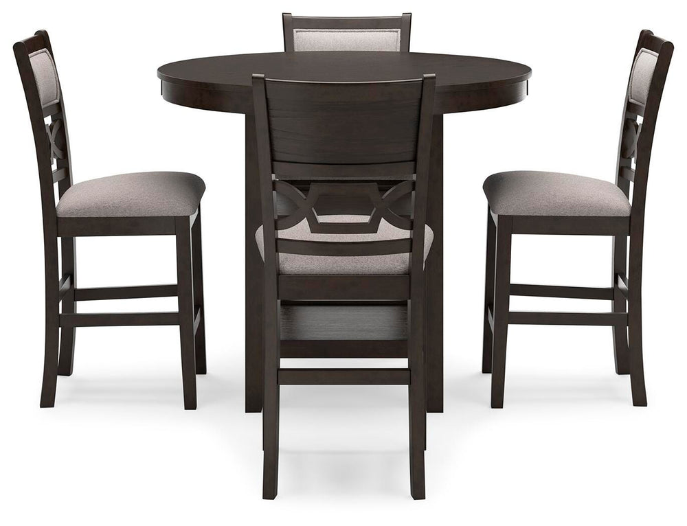 Langwest Counter Height Dining Table and 4 Barstools (Set of 5) - Dark Brown (3)