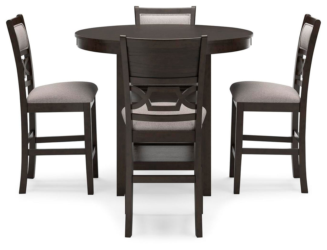 Langwest Counter Height Dining Table and 4 Barstools (Set of 5) - Dark Brown (3)