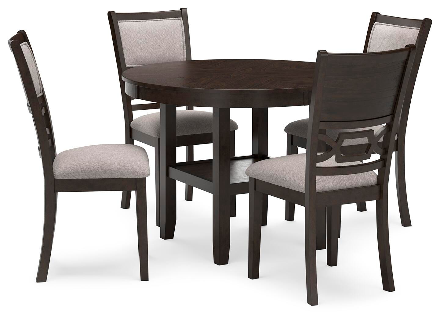 Langwest Dining Table and 4 Chairs (Set of 5) - Dark Brown (1)