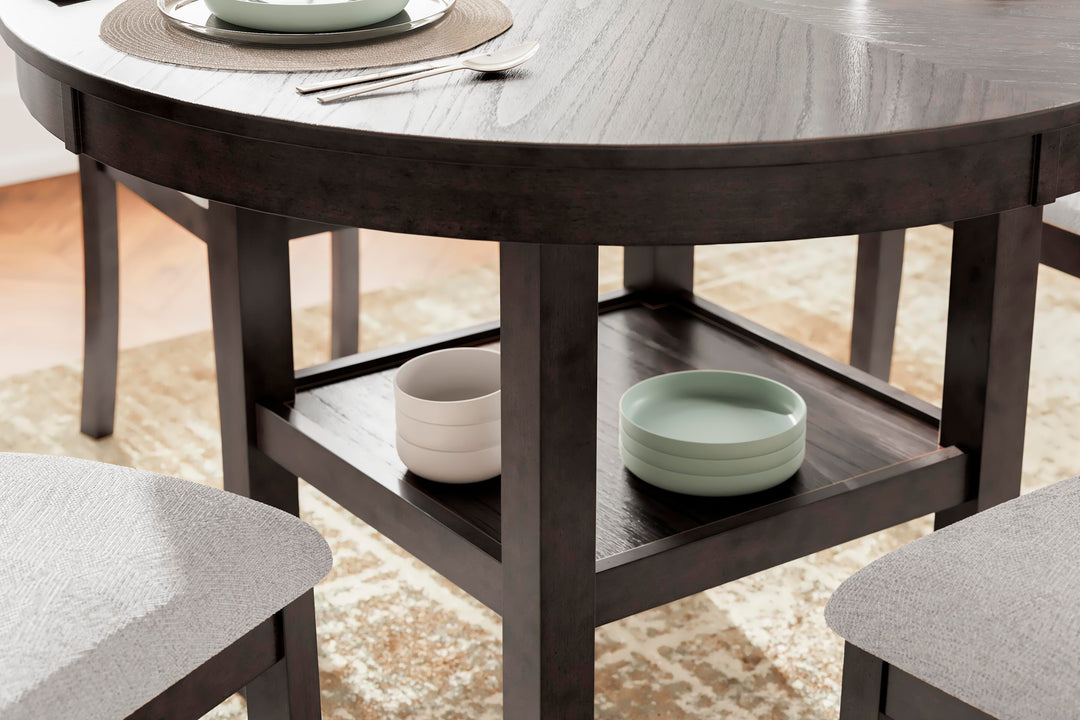 Langwest Dining Table and 4 Chairs (Set of 5) - Dark Brown (4)