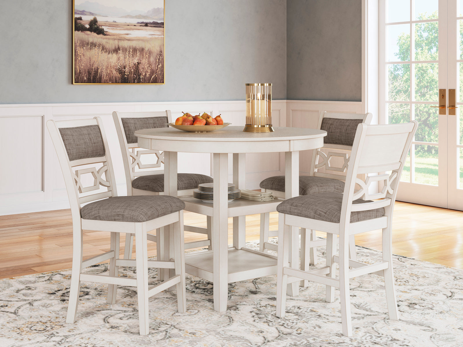 Erinberg Counter Height Dining Table and 4 Barstools