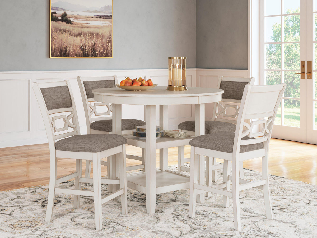 Erinberg Counter Height Dining Table and 4 Barstools (Set of 5) - White (2)