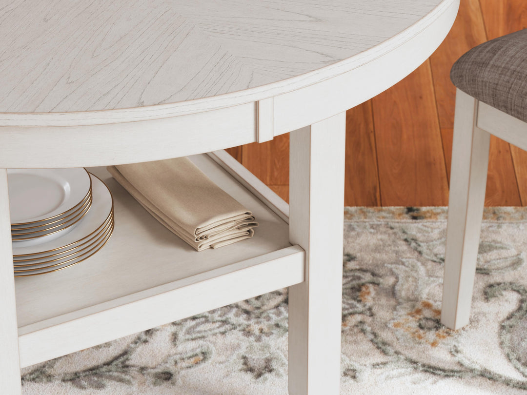Erinberg Dining Table and 4 Chairs (Set of 5) - White (5)