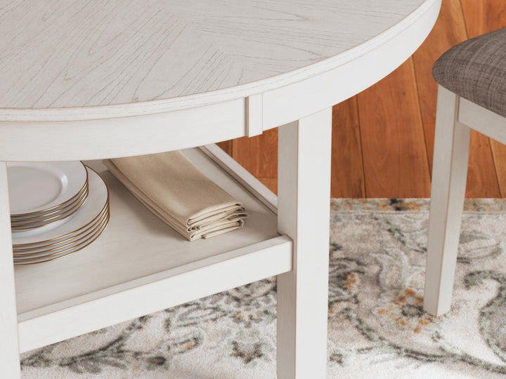 Erinberg Dining Table and 4 Chairs (Set of 5) - White (5)