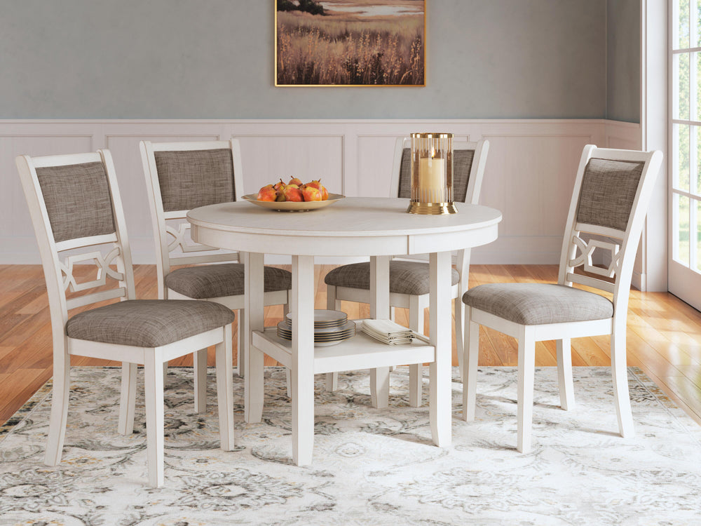 Erinberg Dining Table and 4 Chairs (Set of 5) - White (6)