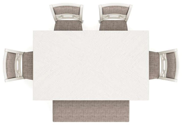 Erinberg Dining Table and 4 Chairs and Bench (Set of 6) - White (4)