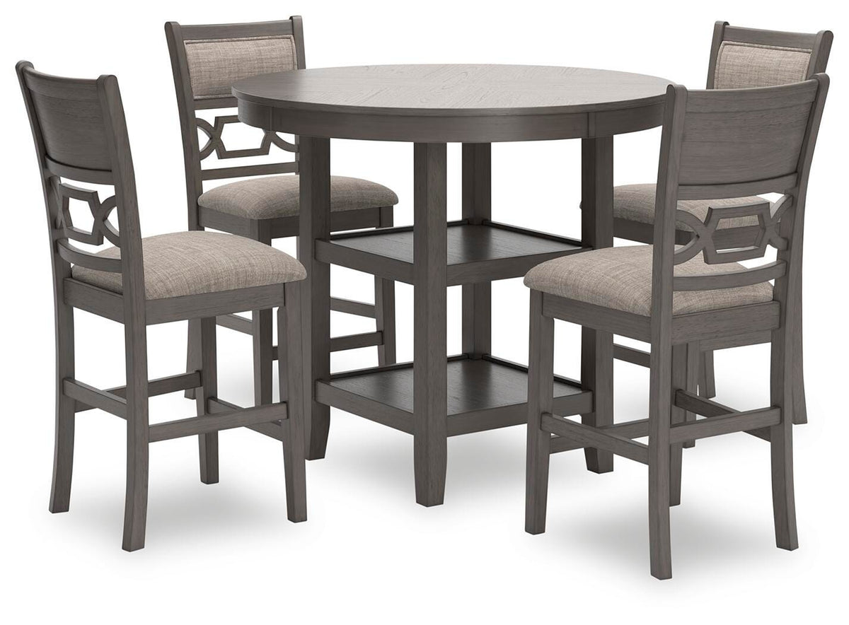 Wrenning Counter Height Dining Table and 4 Barstools (Set of 5) - Gray (1)