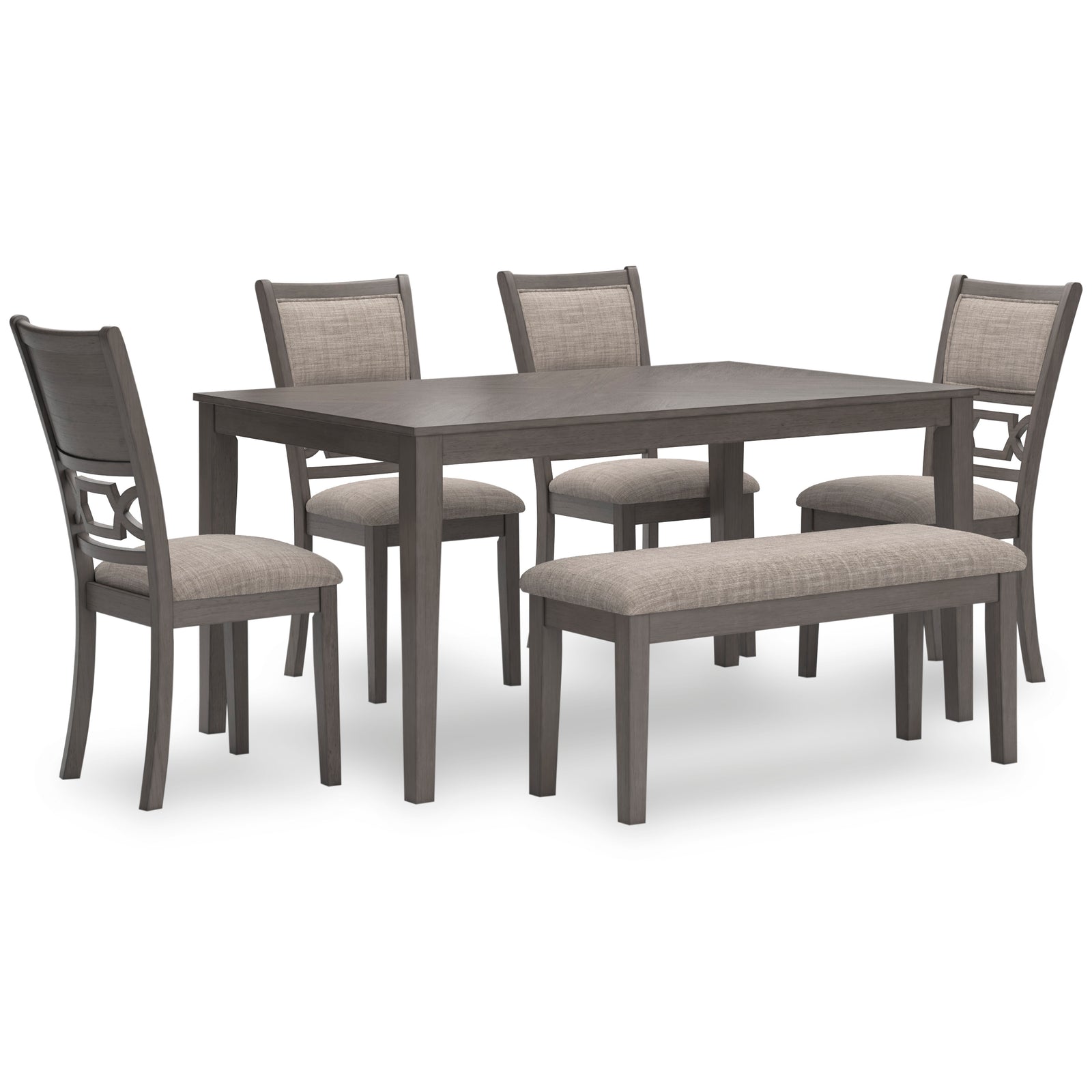 Wrenning Dining Table with 4 Chairs and Bench