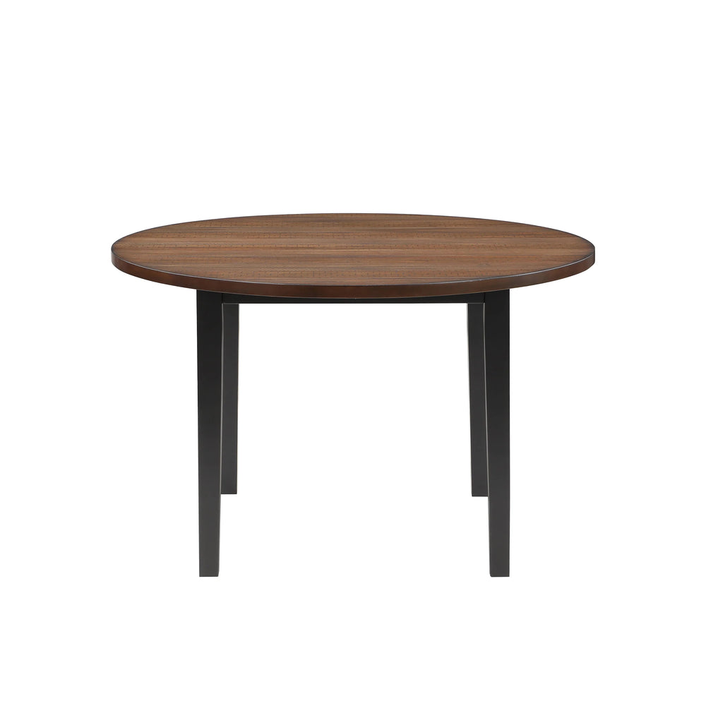 Potomac 48" Round Dining Table & 4 Chairs-Brown/black