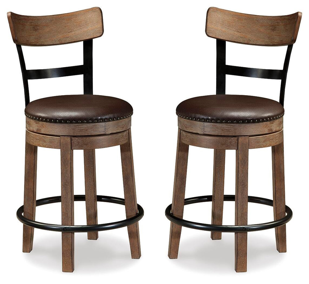 Pinnadel Counter Height Bar Stool (Set of 2) - Grayish Brown (2)