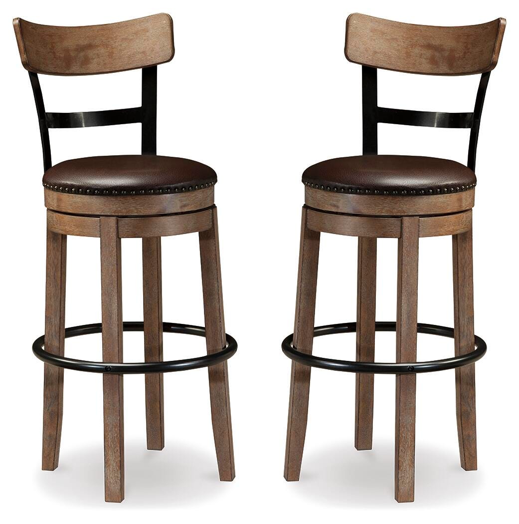 Pinnadel Bar Height Bar Stool (Set of 2) - Grayish Brown (2)