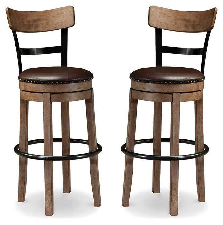 Pinnadel Bar Height Bar Stool (Set of 2) - Grayish Brown (2)
