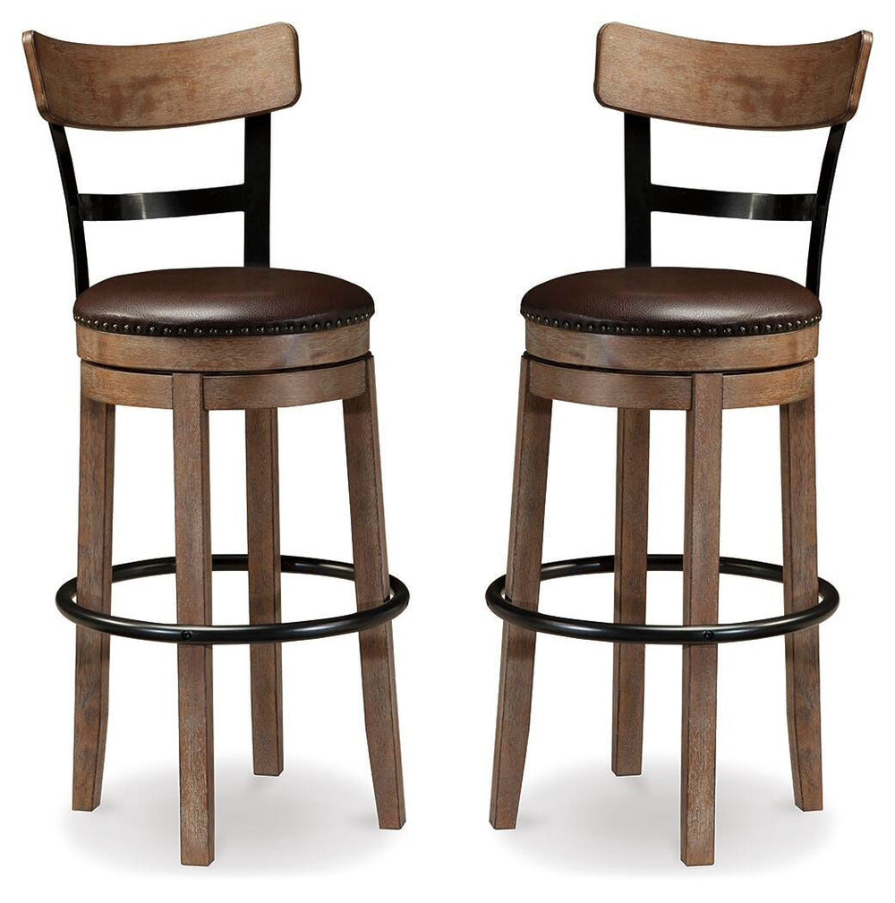 Pinnadel Bar Height Bar Stool (Set of 2) - Grayish Brown (2)