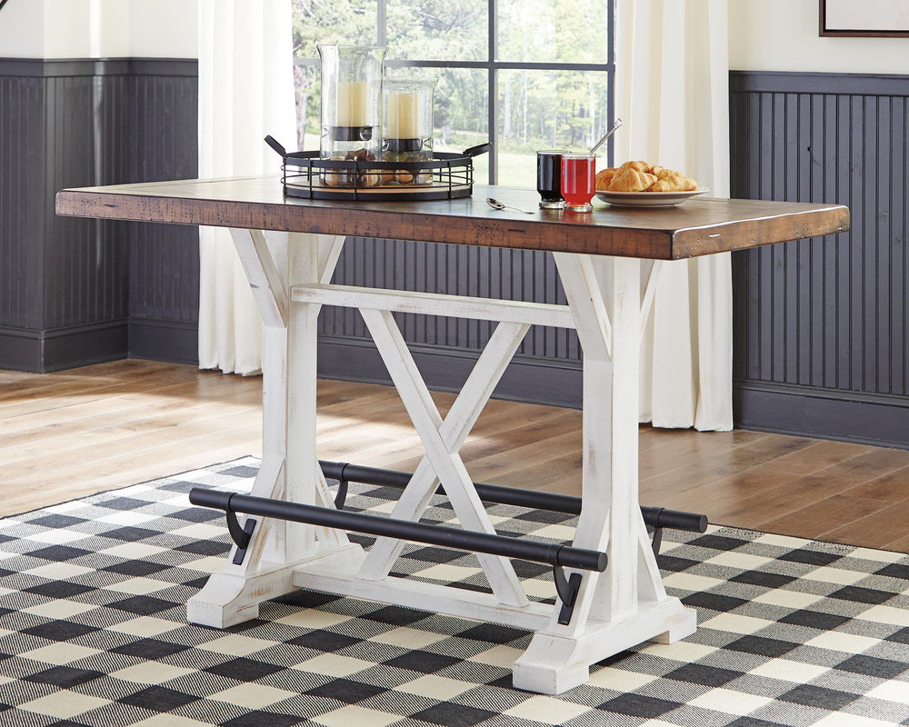 Valebeck Counter Height Dining Table and 2 Barstools - White (7)