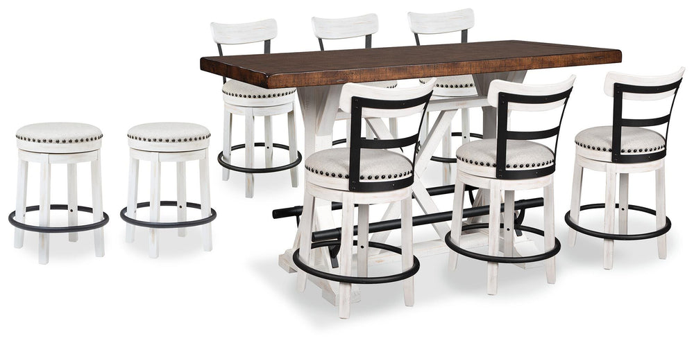 Valebeck Counter Height Dining Table and 8 Barstools - Multi (1)