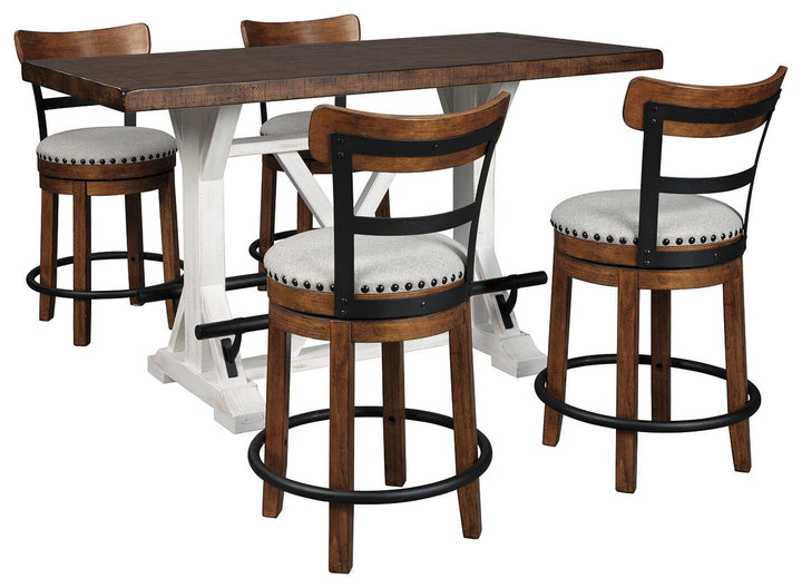 Valebeck Counter Height Dining Table and 4 Barstools - Brown (1)