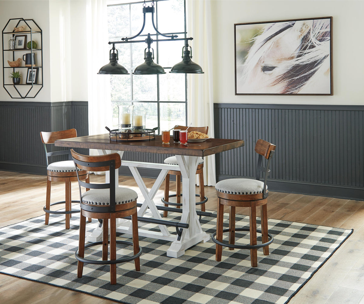 Valebeck Counter Height Dining Table and 4 Barstools - Brown (2)