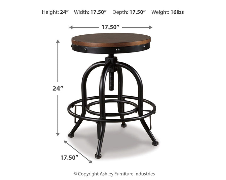 Valebeck Counter Height Bar Stool (Set of 2) - Brown/Black (4)
