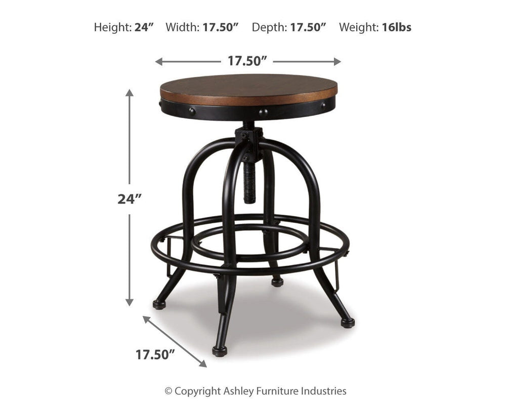 Valebeck Counter Height Bar Stool (Set of 2) - Brown/Black (4)
