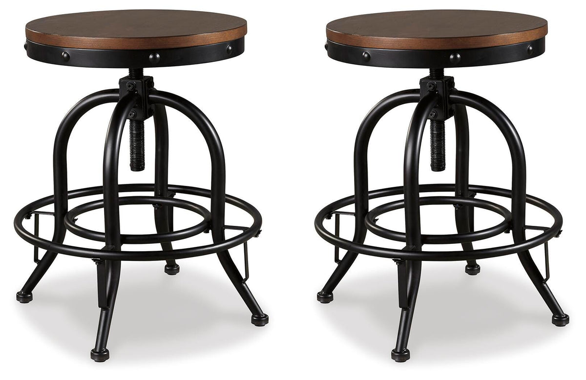 Valebeck Counter Height Bar Stool (Set of 2) - Brown/Black (1)