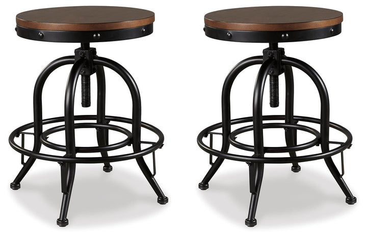 Valebeck Counter Height Bar Stool (Set of 2) - Brown/Black (1)