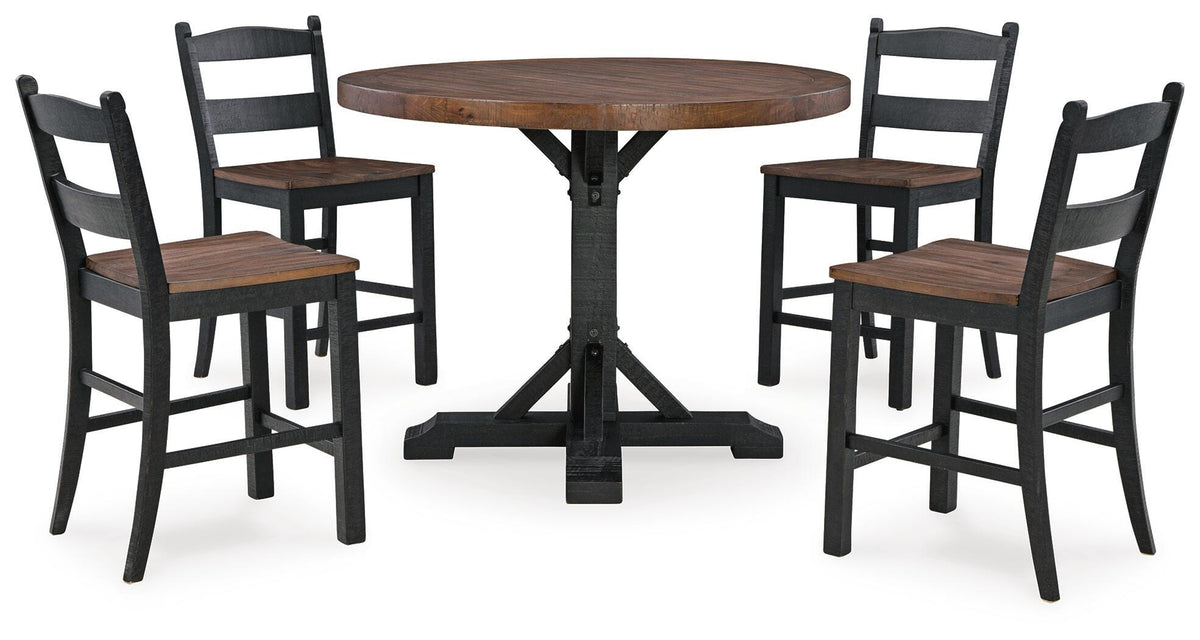 Valebeck Counter Height Dining Table and 4 Barstools - Multi (2)