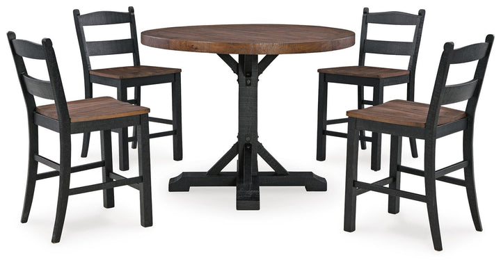 Valebeck Counter Height Dining Table and 4 Barstools - Multi (2)
