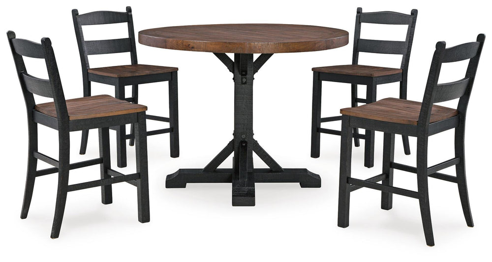 Valebeck Counter Height Dining Table and 4 Barstools - Multi (2)