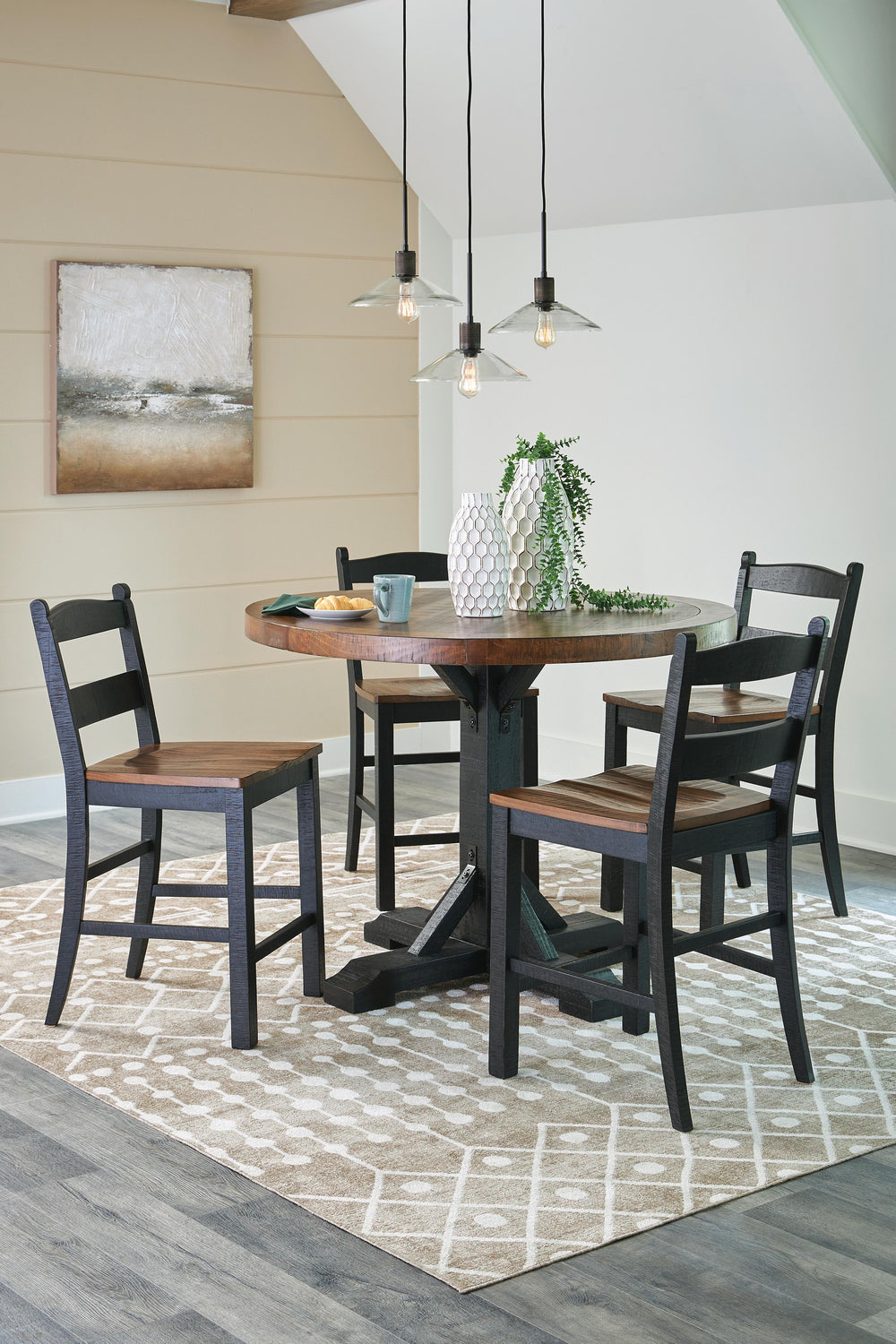 Valebeck Counter Height Dining Table and 4 Barstools - Multi (1)