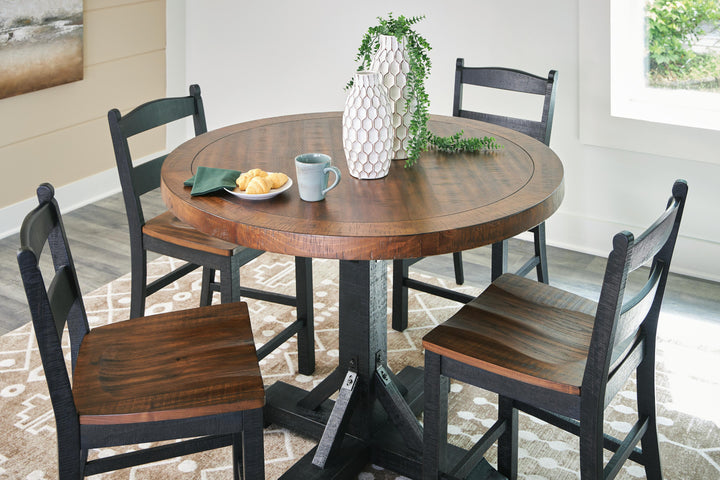 Valebeck Counter Height Dining Table and 4 Barstools - Multi (3)