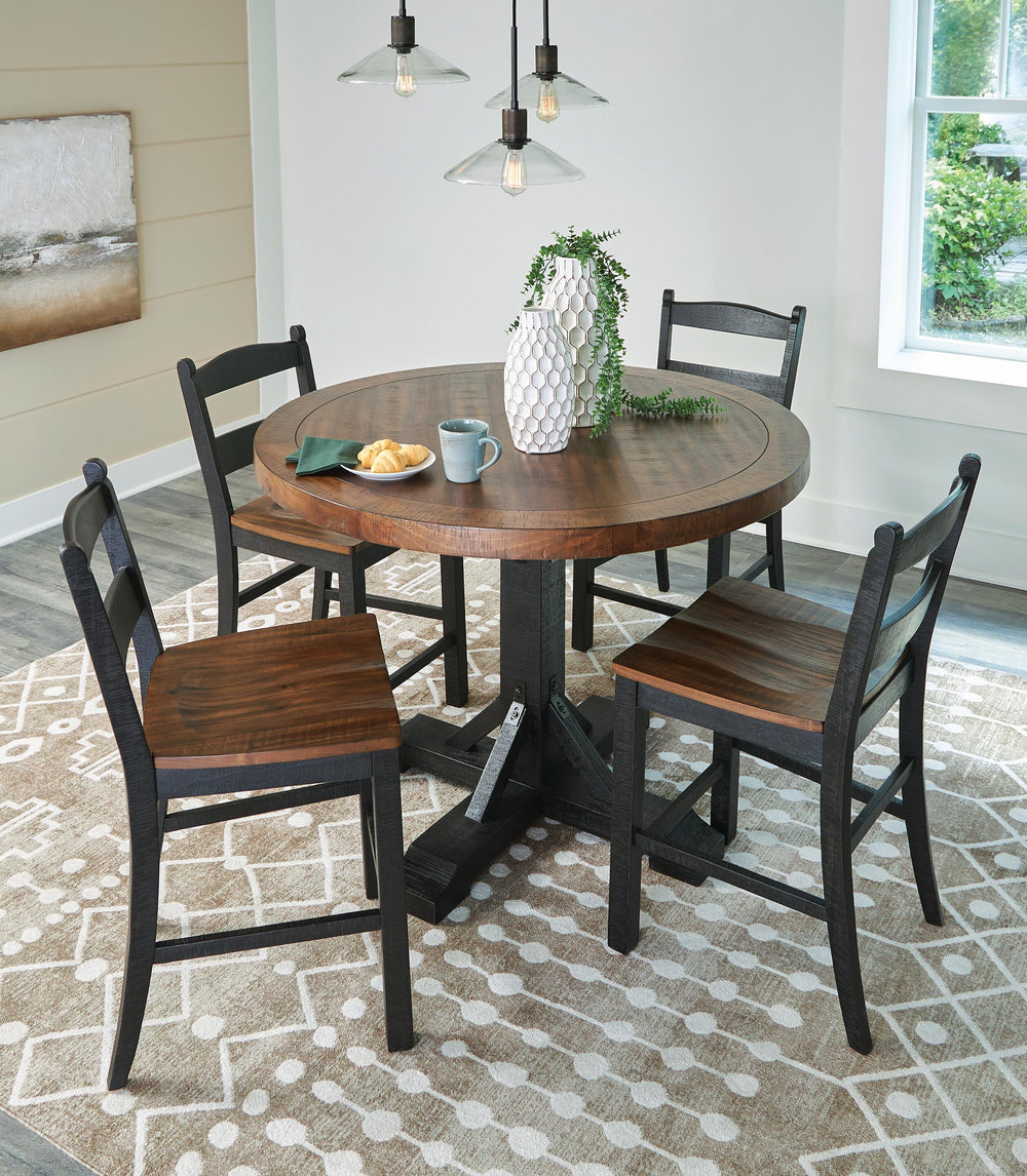 Valebeck Counter Height Dining Table and 4 Barstools - Multi (4)