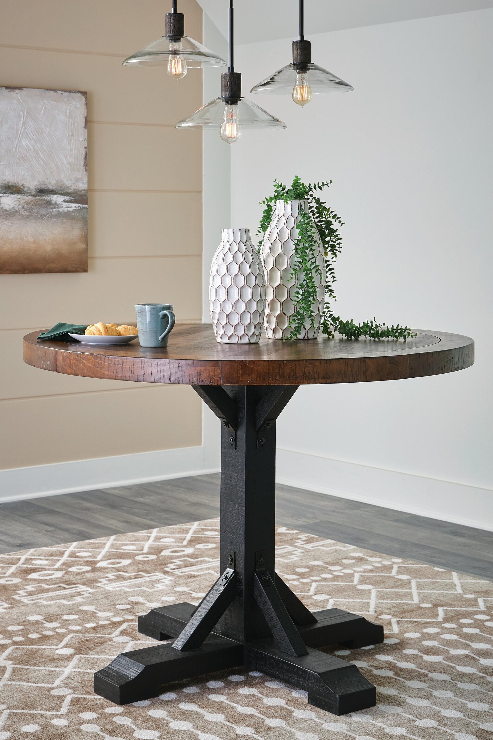 Valebeck Counter Height Dining Table - Dark Brown (2)
