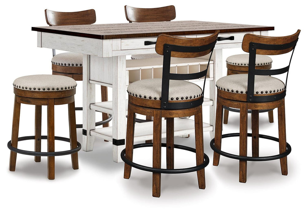 Valebeck Counter Height Dining Table and 6 Barstools (1)