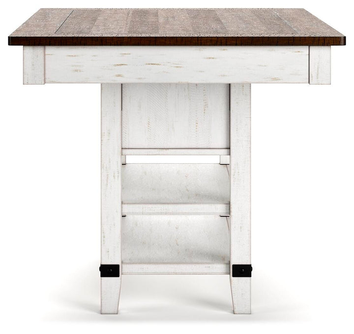 Valebeck Counter Height Dining Table - White/Brown (8)